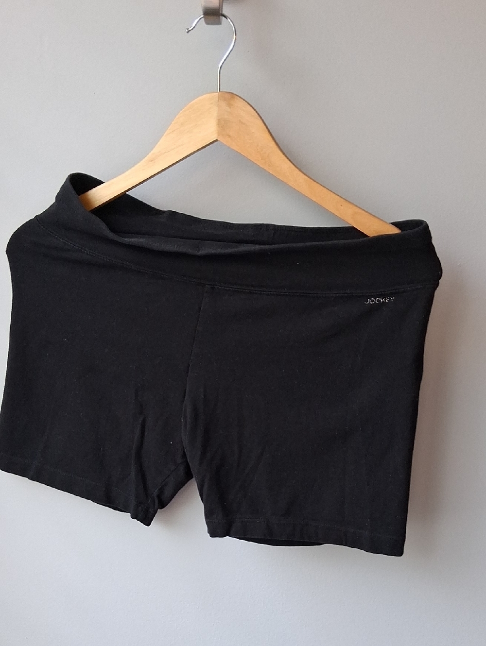 Jockey Black Stretch Fold-Over Waist Shorts